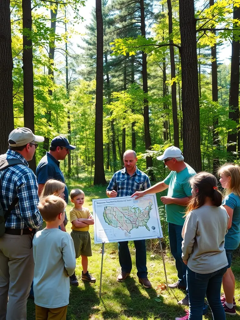 Image of ACCA members leading a workshop on responsible hunting practices for local youth in Chavagnac.