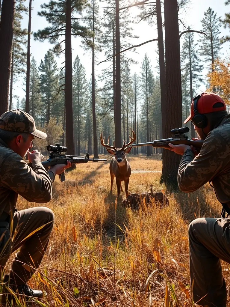 A photograph depicting a group of ACCA members participating in a controlled hunt, emphasizing responsible hunting practices and wildlife population management.
